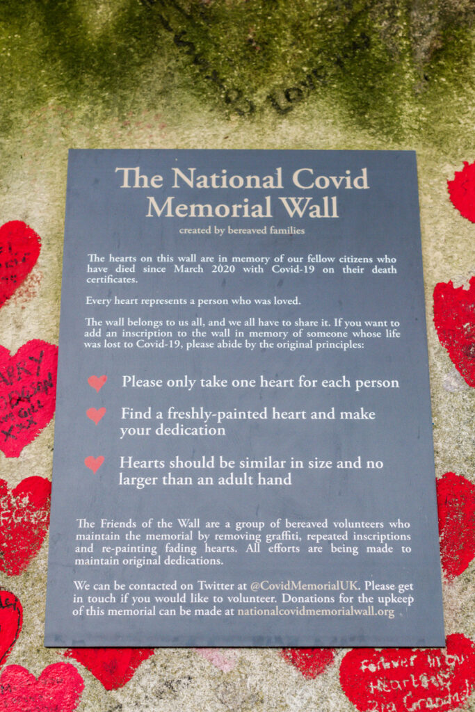 The National Covid Memorial Wall in London