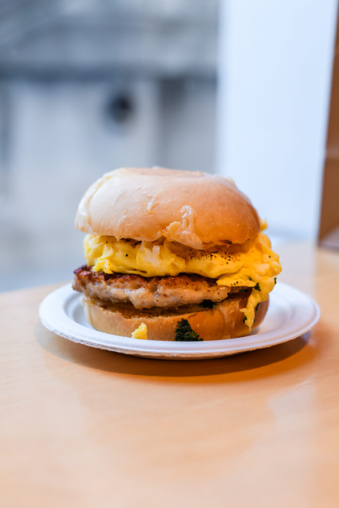 Chicken breakfast sandwich from D'Andrews Bakery in Nashville, Tennessee 